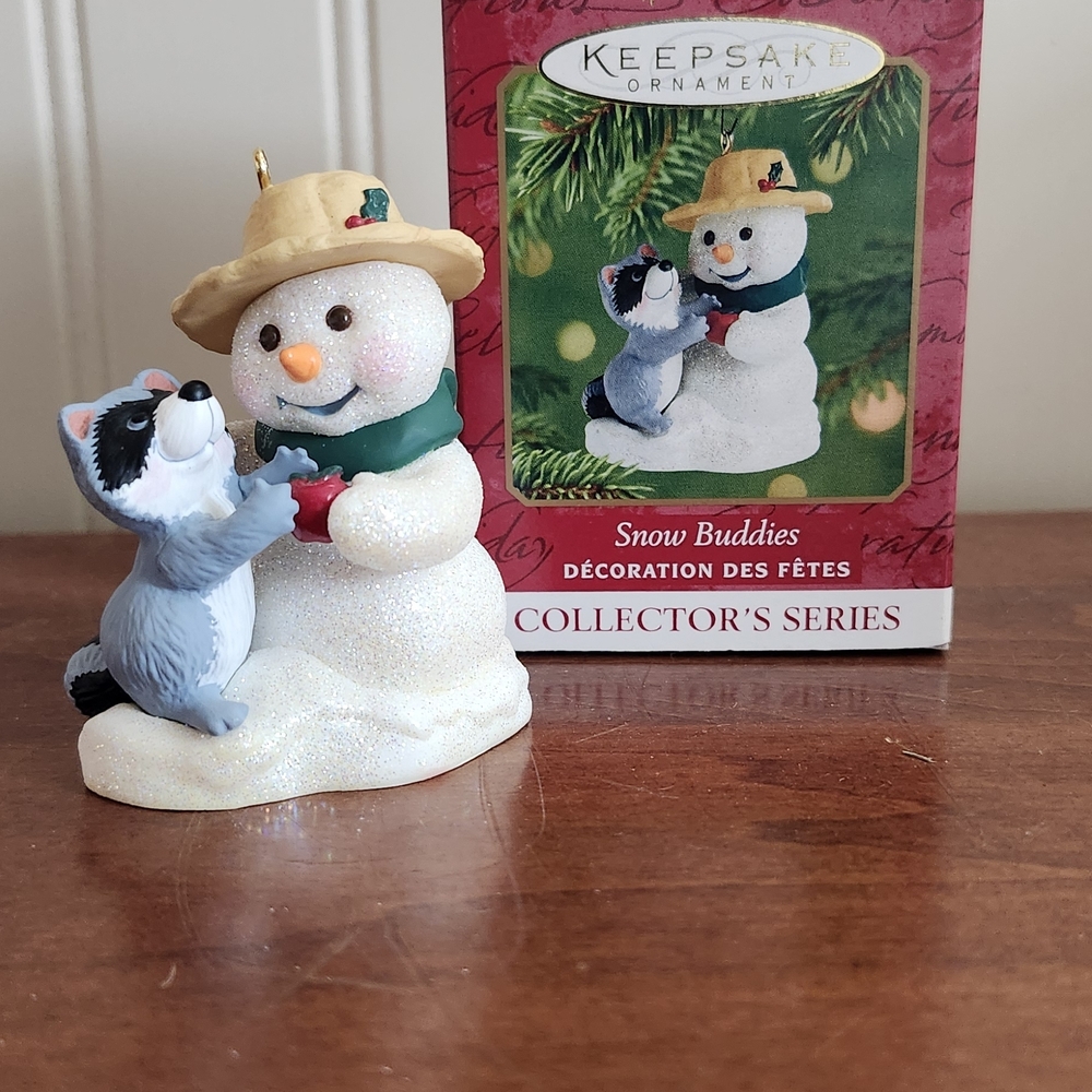 Hallmark Snow Buddies Ornament - White, Gray, Green, Tan